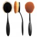 Zodaca Large Head Oval Cream Puff Cosmetic Toothbrush Shaped Power Makeup Foundation Brush - Black/Brown
